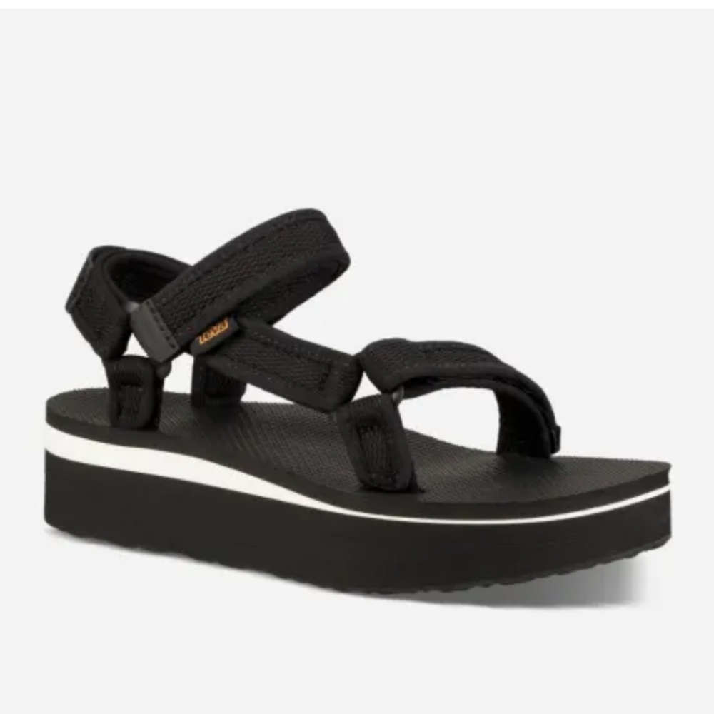 Black Women's Teva Flatform Universal Mesh Print Flatforms | CKH-721569